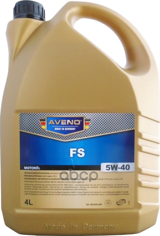 AVENO Моторное Масло Aveno Fs Sae 5W-40 (4Л) 0002000030004