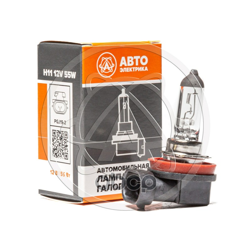 ЛАМПА ГАЛОГЕНОВАЯ H11 12V 55W PGJ19-2 АВТОЭЛЕКТРИКА H111255PGJ192 AVTOELECTRICA арт. H111255PGJ192