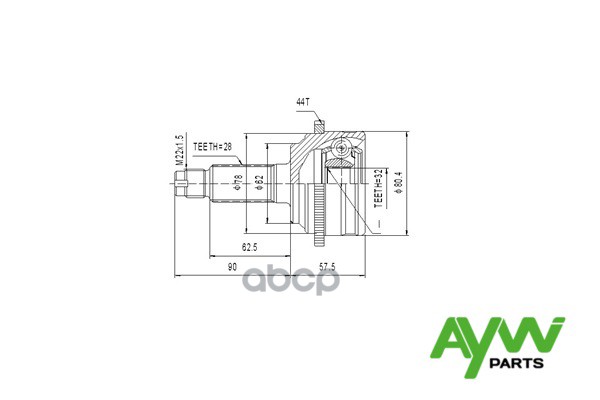 Шрус Наружный AYWIparts арт. AW1510001A