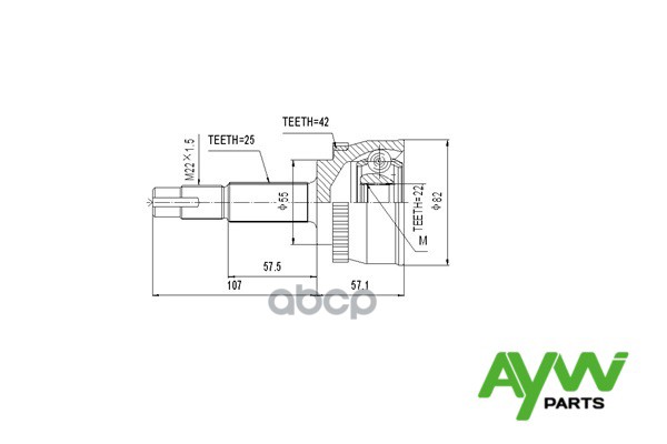 Шрус Наружный AYWIparts арт. AW1510024A