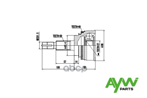 Шрус Наружный AYWIparts арт. AW1510033A