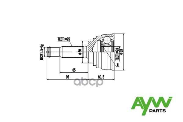 Шрус AYWIparts арт. AW1510041