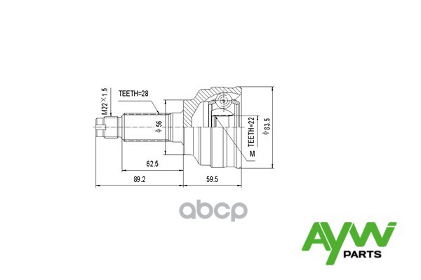 Шрус AYWIparts арт. AW1510074