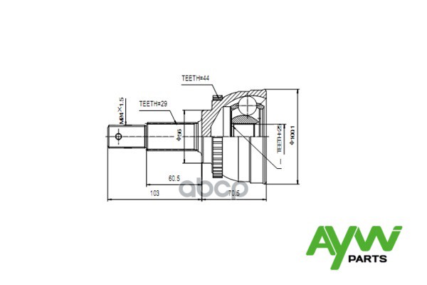 Шрус AYWIparts арт. AW1510089A
