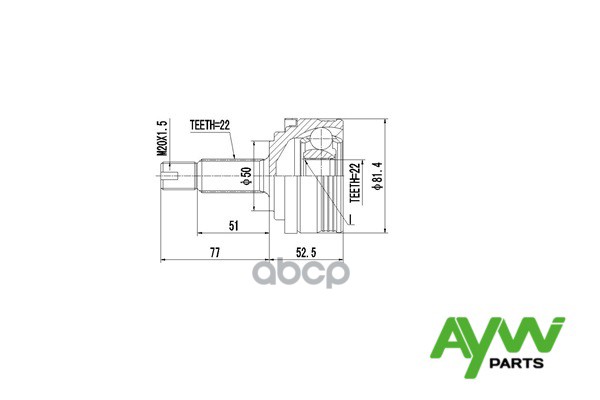 Шрус  Наружний AYWIparts арт. AW1510136