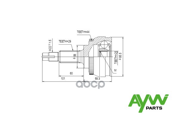 Шрус AYWIparts арт. AW1510139A