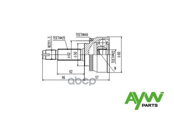Шрус AYWIparts арт. AW1510184A