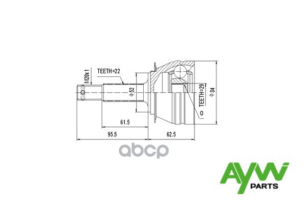 Шрус AYWIparts арт. AW1510203