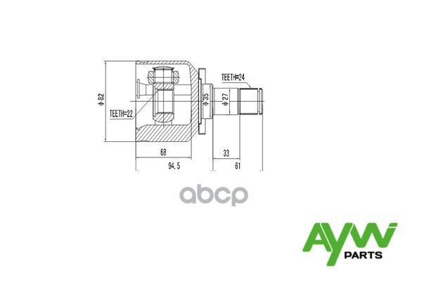 Шрус Внутренний AYWIparts арт. AW1520132