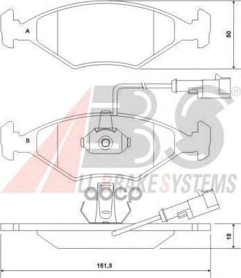 Комплект тормозных колодок, дисковый тормоз Abs арт. 37121