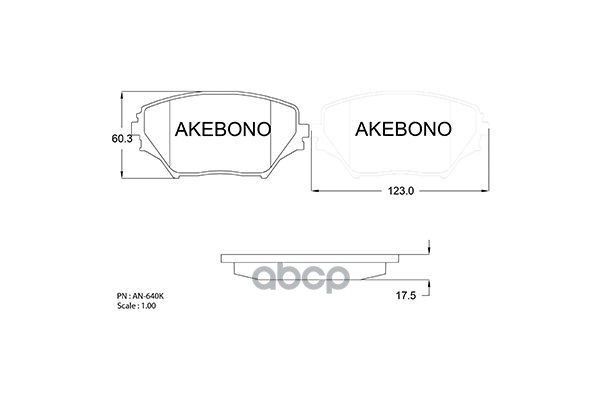 Колодки тормозные дисковые передние TOYOTA RAV 4 II (_A2_) Akebono арт. AN640K
