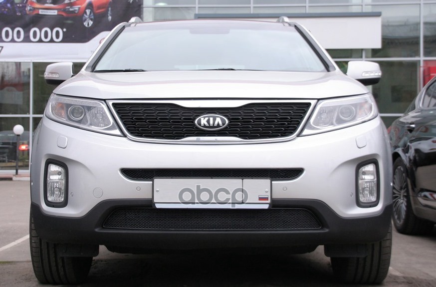 Сетка На Бампер Внешняя Для Kia Sorento 2012-2015, 2 Шт., Черн., 15 Мм / Киа Соренто Arbori арт. 01-300212-15B