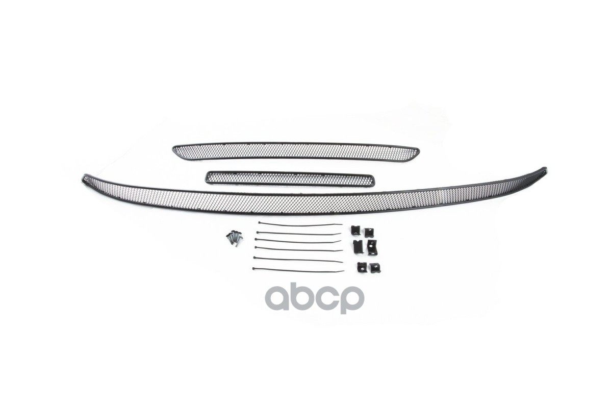 Сетка на бампер внешняя для MITSUBISHI Outlander 2015-2018, 3 шт., черн., 15 мм / Митсубиси Аутлендер Arbori арт. 01-380715-151