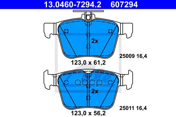 Колодки Задние Audi Q3 Ii 18->/Skoda Superb Iii/Vw Tiguan Ii 17-> Ate 13.0460-7294.2 Ate арт. 13.0460-7294.2