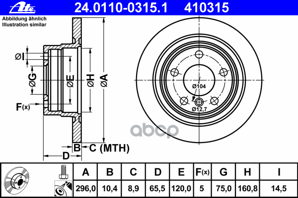 Диск Тормозной Задн, Bmw: 1 118 I/120 I 04-12, 1 118 I/120 I 03-12, 3 316 D/316 I/318 D/318 I/320 I 05-11, 3 Купе 316 I 06- A...