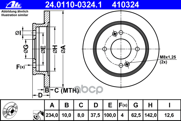 Диск Тормозной Задн, Hyundai: I10 1.0/1.1/1.1 Crdi/1.2 07-  Kia: Picanto 1.0/1.1/1.1 Crdi 04-, Picanto 1.0/1.0 Bi-Fuel/1.0 Lp...