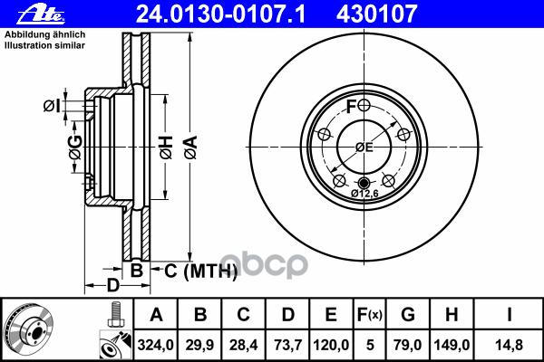 Диск Тормозной Передн, Bmw: 5 520 D/520 I/525 D/525 I/530 D/530 I/535 I/540 I 95-03, 5 Touring 520 D/520 I/525 D/525 I/530 D/...