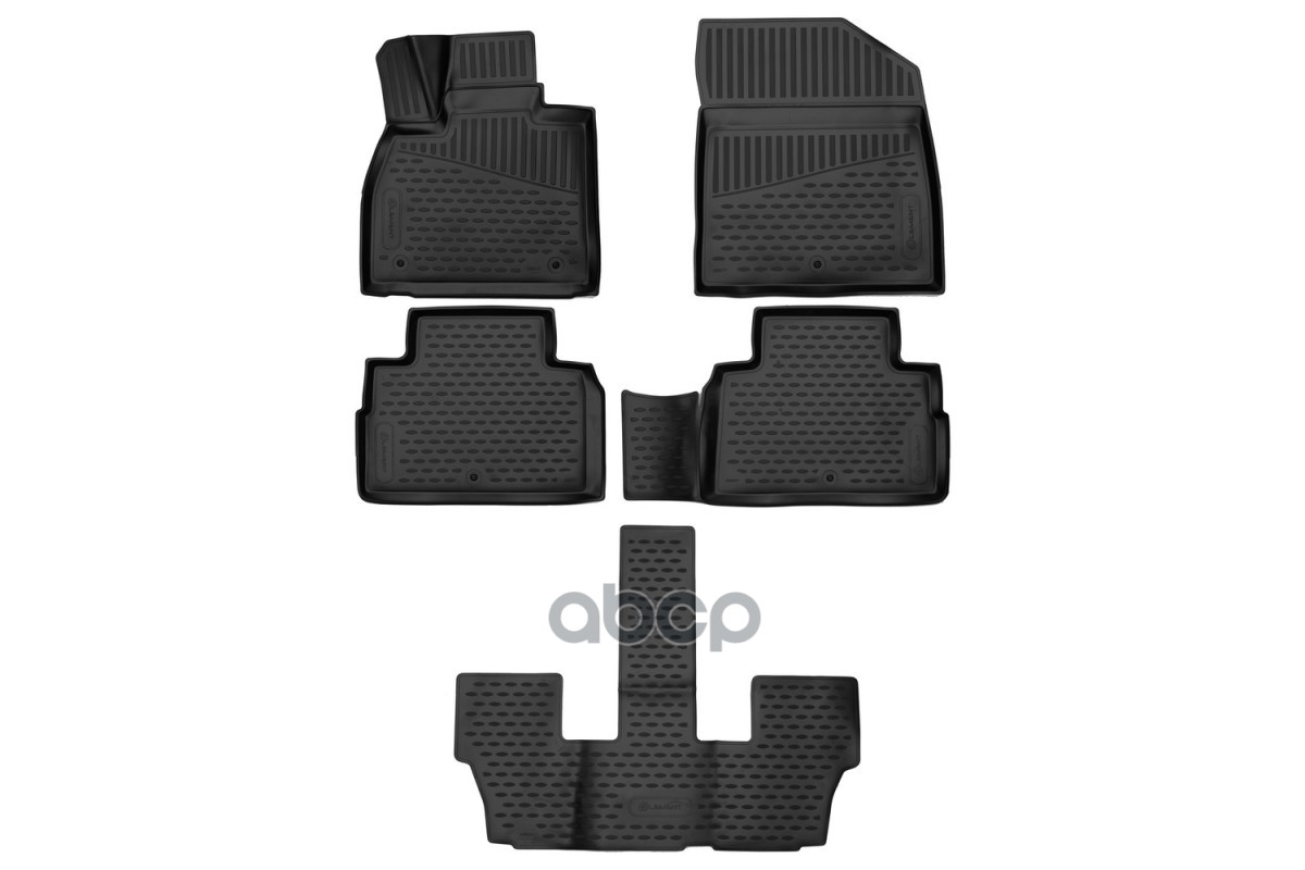 Коврики 3D В Салон Подходят Для Hyundai Palisade (I) 2018-> Внед., 7Мест, 5Шт. (Полиуретан) Autofamily арт. ELEMENT3DA58777210