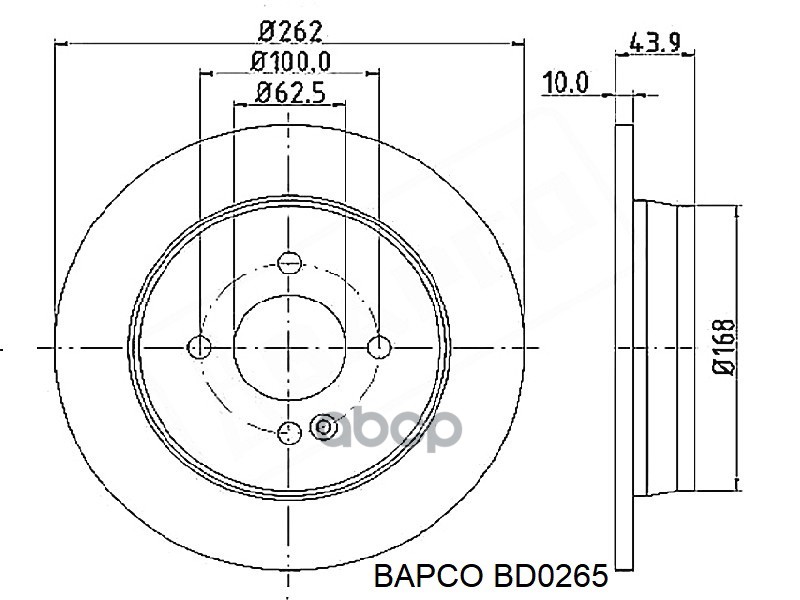 Тормозной Диск Невентилируемый Bapco Bd0265 BAPCO арт. BD0265