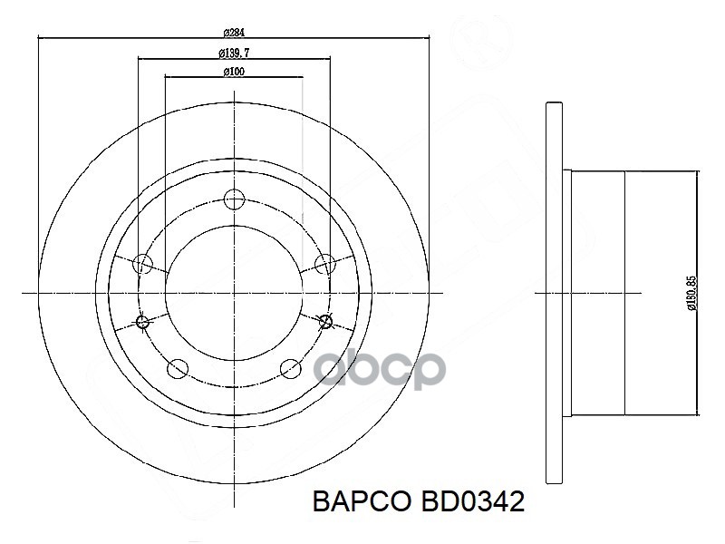Диск Тормозной Передн.вентил Bapco Bd0342 BAPCO арт. BD0342