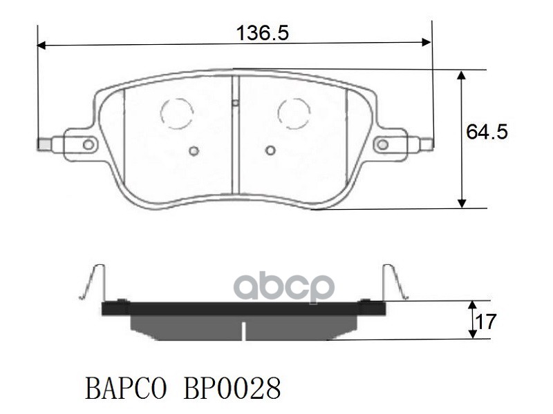 Колодки тормозные ди BP0028 BAPCO арт. BP0028