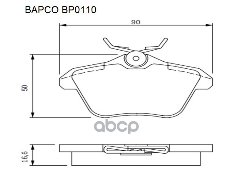 Колодки тормозные дисковые задние, комплект BP0110 BAPCO арт. BP0110