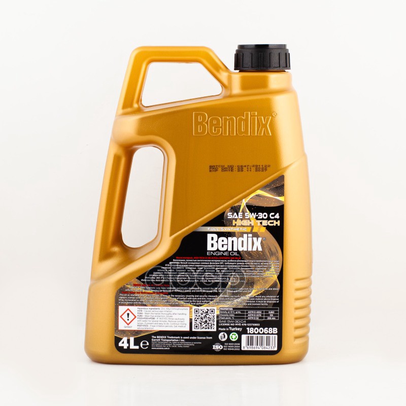 BENDIX Масло Моторное 4Л.  Синтетика Bendix High Tech C4 5W-30 Acea C4  Renault Rn0720  Mb 226.51  Mb 229.5