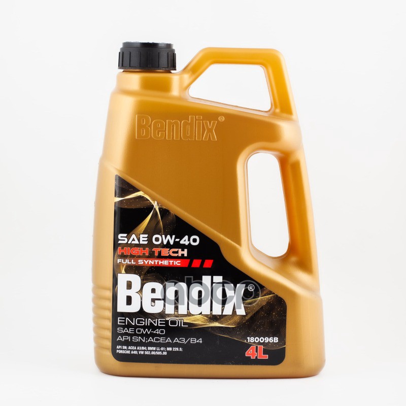 Масло Моторное 4Л.  Синтетика Bendix High Tech 0W-40  Api Sn  Acea A3/B4  Bmw Ll-01  Mb 229.5  Porsc BENDIX арт. 180096b