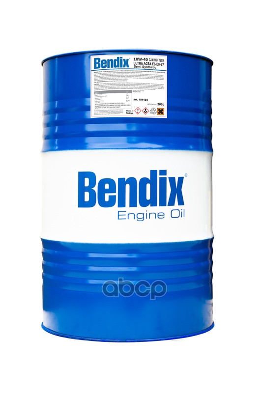 BENDIX Масло моторное BENDIX HIGH TECH ULTRA 10W-40 полусинтетическое 208 л 181124B