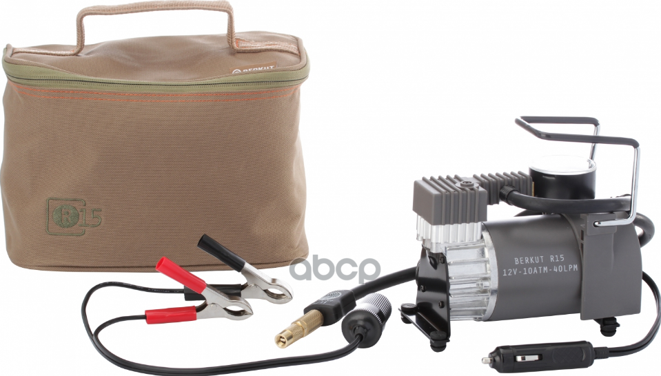 Компрессор автомобильный 10 Атм. 40 л/мин. 14,5А шланг 1,2 м. кабель 4,8 м. 12 В. сумка BERKUT R15 BERKUT арт. R15