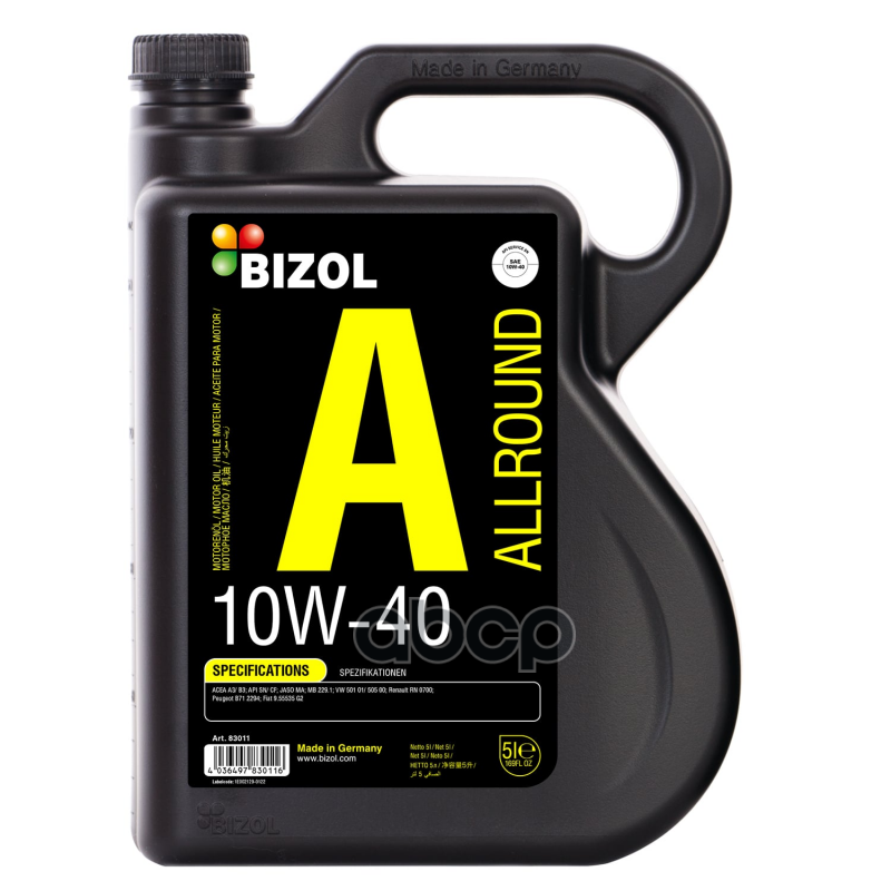 BIZOL Масло Моторное Bizol Allround 10W-40  5Л