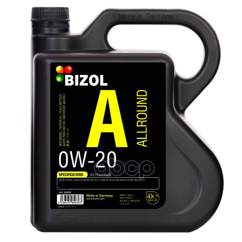 BIZOL Масло Моторное Bizol Allround 0W-20  4Л