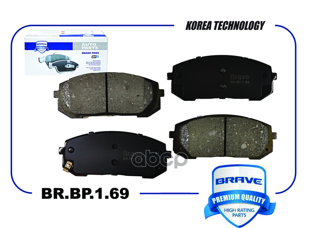 Колодка тормозная передняя BR.BP.1.69 58101L1A01 HYUNDAI Sonata 19-, KIA K5 20- BR.BP.1.69 BRAVE арт. BR.BP.1.69
