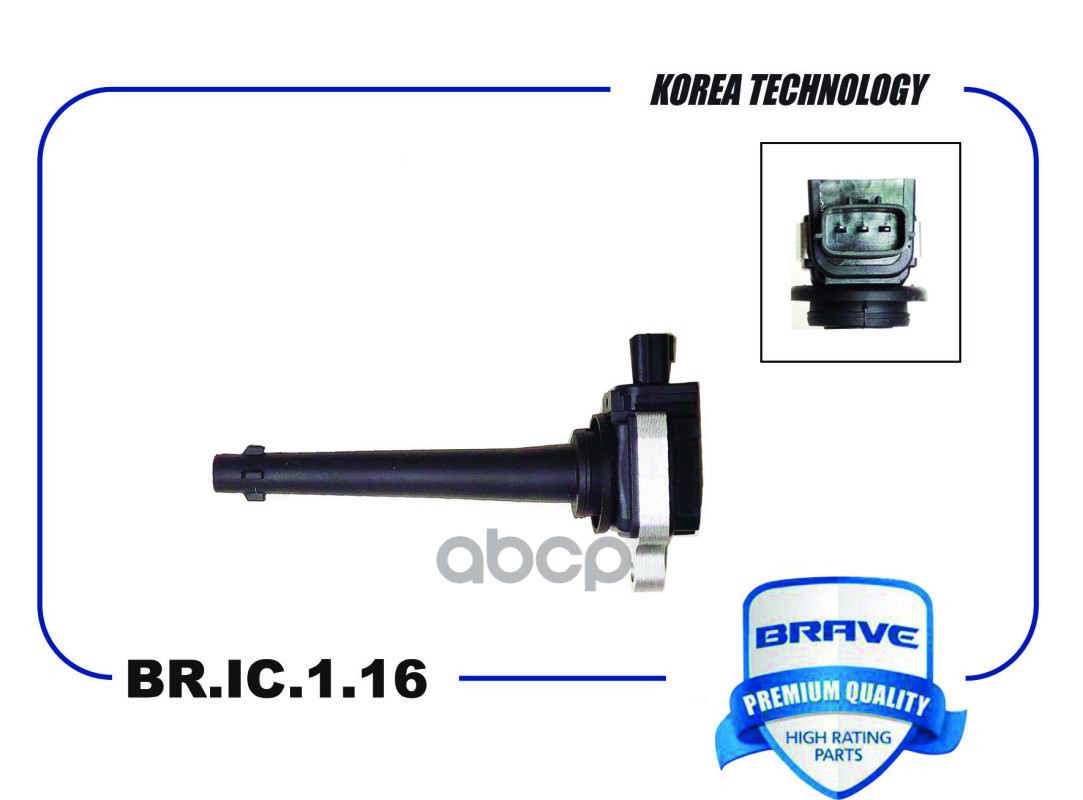 Катушка зажигания 22448-ED800 BR.IC.1.16 Nissan Qashqai,Micra, Note, Tiida, X-Trail BR.IC.1.16 BRAVE арт. BR.IC.1.16