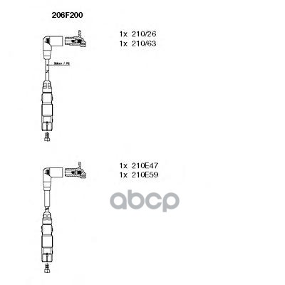 Провода в/в к-т Audi/VW 2.0 98- BREMI арт. 206f200