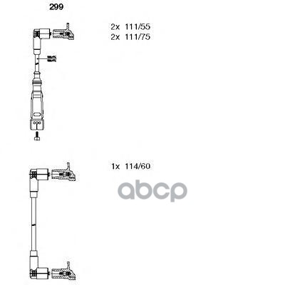 Провода в/в к-т VW Transporter T3 BREMI арт. 299
