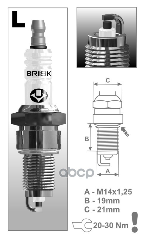 Свеча зажигания SUPER FORTE LOR15YC (1289) BRISK арт. LOR15YC