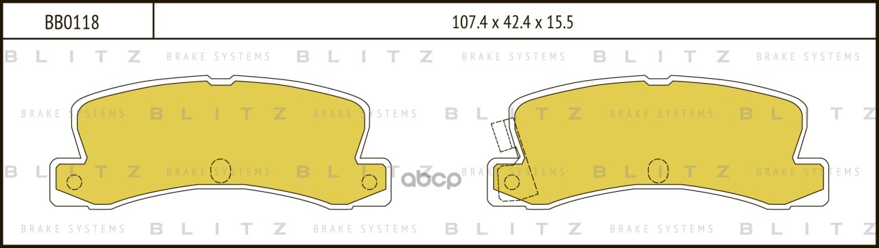 Колодки тормозные дисковые задние TOYOTA Corolla 00- BB0118 Blitz арт. BB0118