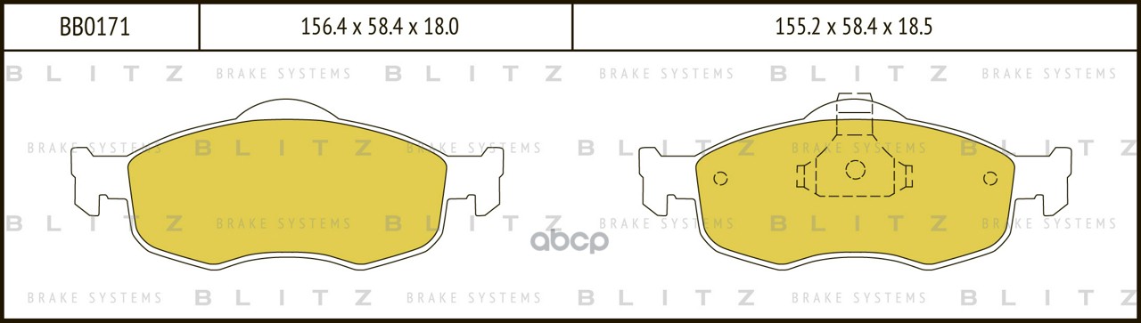 Колодки тормозные дисковые передние Blitz арт. BB0171