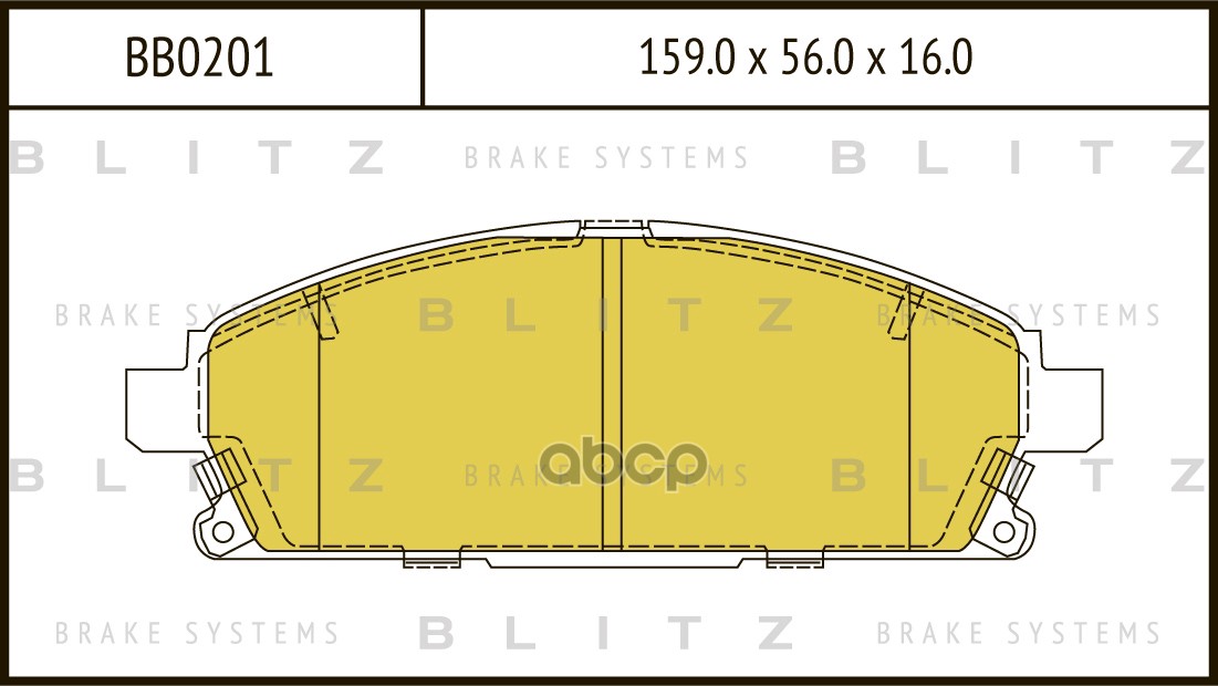 Колодки тормозные дисковые передние NISSAN Pathfinder 97- BB0201 Blitz арт. BB0201