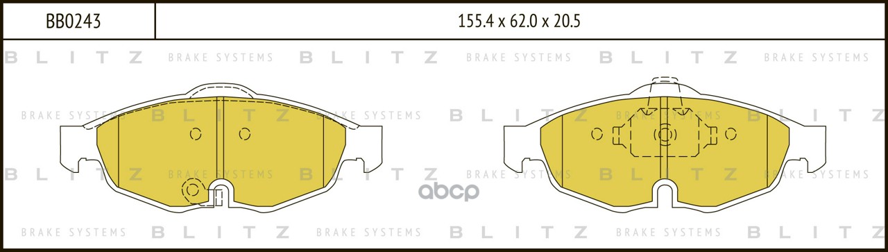 Колодки тормозные дисковые передние Blitz арт. BB0243