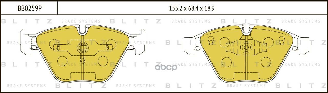 Колодки тормозные дисковые передние Blitz арт. BB0259P