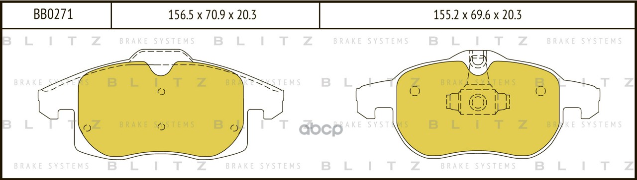 Колодки тормозные дисковые передние Blitz арт. BB0271