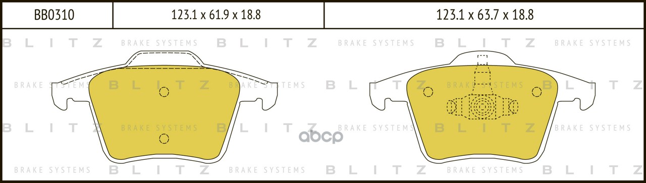 Колодки тормозные дисковые задние Blitz арт. BB0310