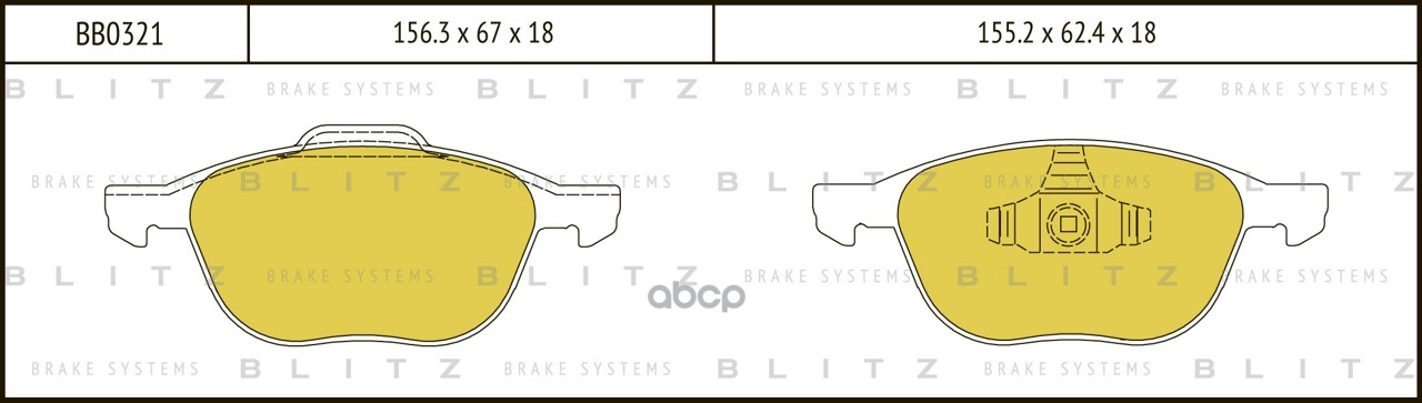 Колодки тормозные дисковые передние Blitz арт. BB0321