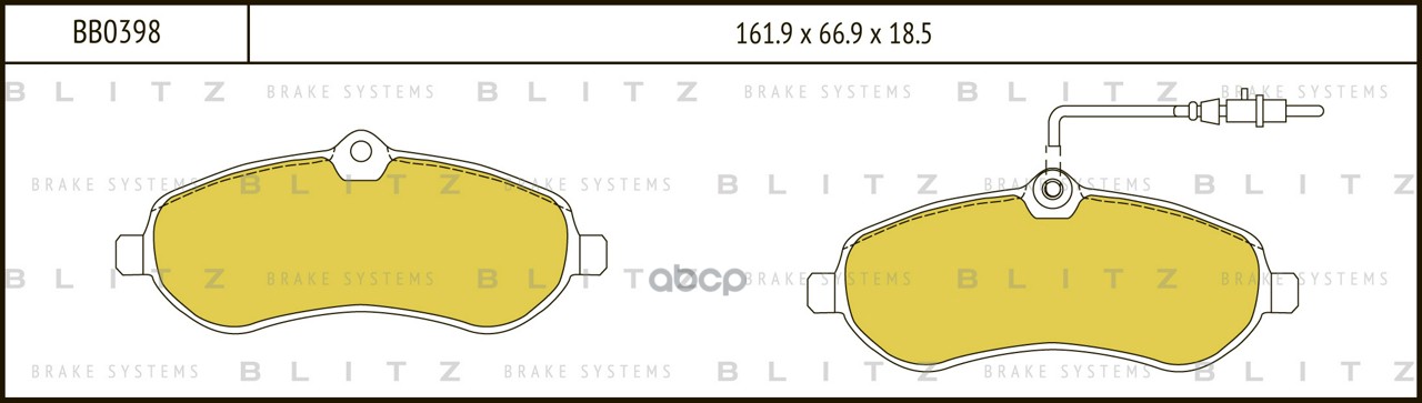 Колодки тормозные дисковые передние Blitz арт. BB0398