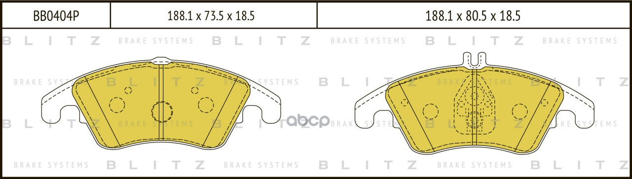 Колодки тормозные дисковые передние MERCEDES W204/S204/C218/W212/S212/A207/C207 07- BB0404P Blitz арт. BB0404P