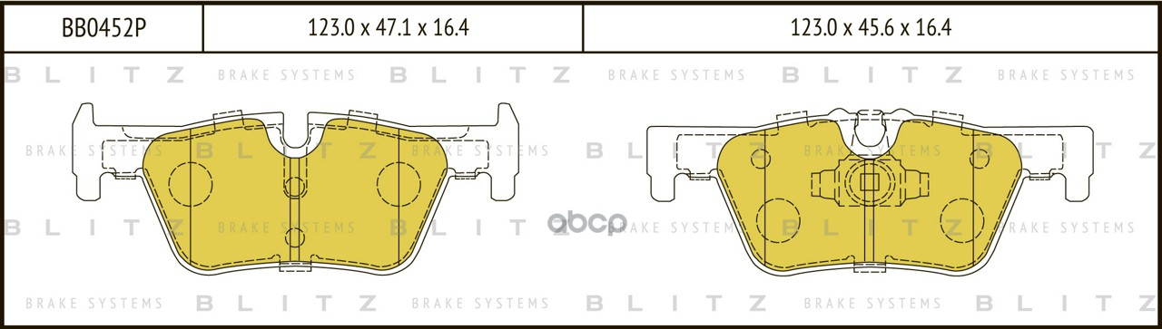 Колодки тормозные дисковые задние Blitz арт. BB0452P