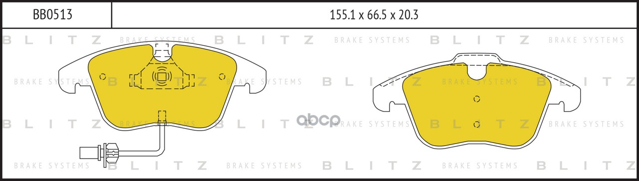 Колодки тормозные дисковые передние Blitz арт. BB0513