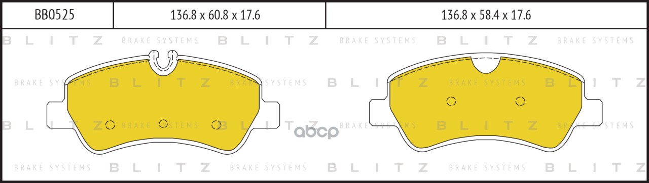Колодки тормозные дисковые задние FORD Transit 12- BB0525 Blitz арт. BB0525